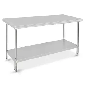 GARVEE Stainless Steel Work Table - Heavy Duty Food Prep Worktable, Adjustable Under Shelf, Ideal for Commercial Kitchen, Home, Hotel, and Garage. 60*24*35inch