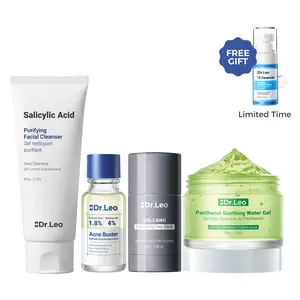 Dr.Leo 4-Step Acne Repair Kit - Salicylic Acid Cleanser, Charcoal Clay Stick Mask, CICA Panthenol Jelly Moisturizer Cream, Drying Lotion Spot Treatment for Deep Pore Cleansing, Pimple Care, Redness Calming & Skin Barrier Support #DealsForYouDays,beachoutf
