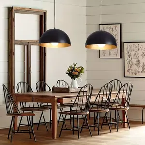 Vintage Dome Pendant 2-Piece Set Industrial-Style Design Suitable For Farmhouse Kitchens Dining Rooms Foyers Coffee Shops and kitchen Sinks Various Sttings Requires Separate Light Bulbs Best-Selling Model Pendant Light chandelier  lamp lights for bedroom