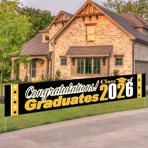Graduation Banners, Decorative Banner, Congratulations to the Class of 2026 Decorations, Large Signs, Outdoor Party Banner, Backdrop Supplies, Graduation Decorations, School Ceremony Supplies, Indoor and Outdoor Decorations