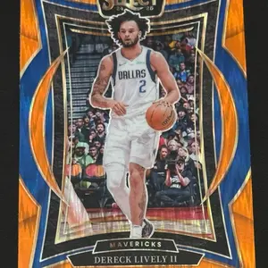 BASKETBALL- 2024-25 Panini Select - Dereck Lively II #26 Concourse Flash Orange Prizm (RC) Rookie  Dallas Mavericks cards sports