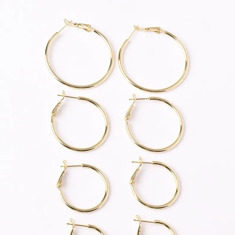 14K Gold Plated Classic Hoop Earrings for Female - 2mm, Gold Aesthetic, Hypoallergenic, Fade-Resistant, Elegant Timeless Design for Daily Wear