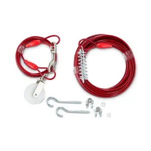 EveryYay Stretch Your Legs Canine Zipline Tie-Out Cable with Trolley, For Dogs Up to 100 lbs.