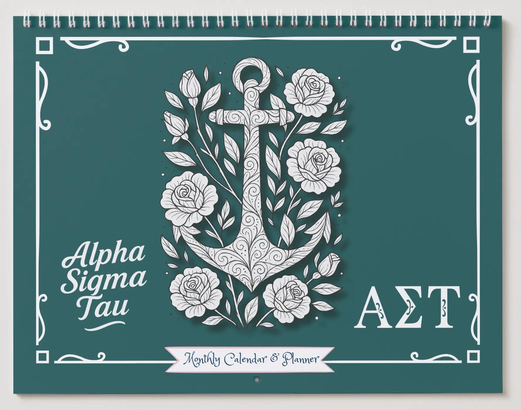 Alpha Sigma Tau Monthly Planner - Anchor Edition:  Colorable & Customizable