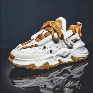 LISM [Low Top Comfy Platform Shoes] Men's Trendy Platform Casual Shoes - Low Top Lace Up Comfy Sneakers For All Seasons Outdoor Walking Traveling