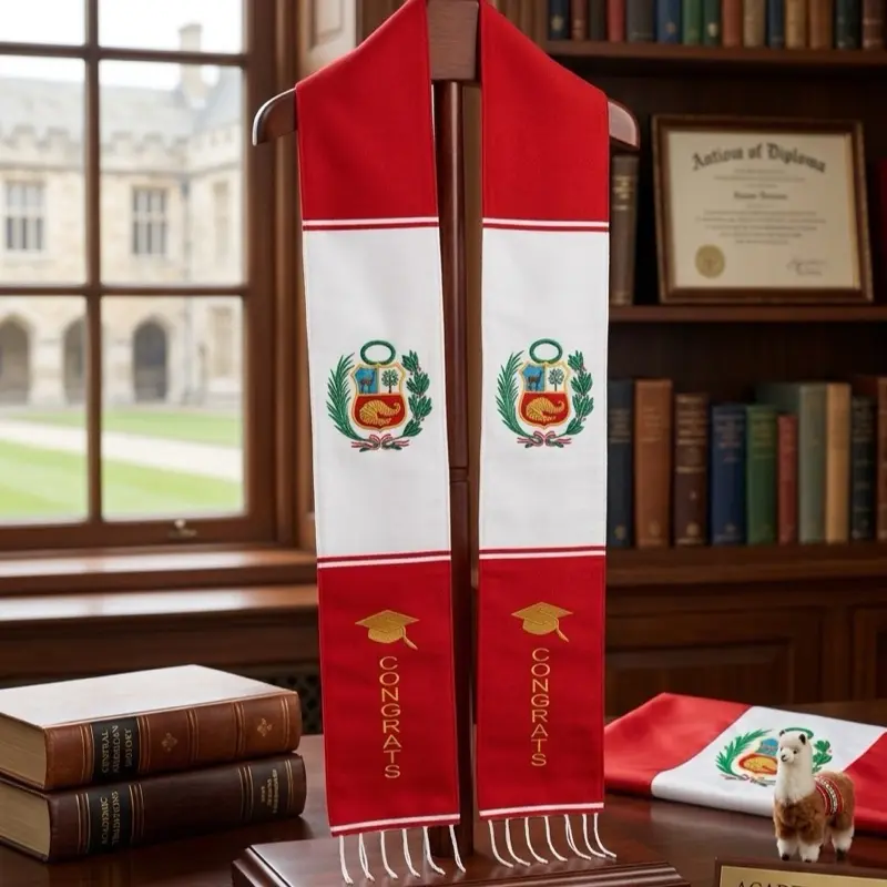 Graduation Sash with National Emblem and "Congrats" Text for Academic Celebrations - Perfect for Graduates and Academic Events