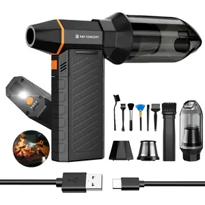 K&F Concept 2-in-1 Magnetic Compressed Air Duster, Electric Air Duster | 300000RPM Vacuum Cleaner | 3 Gear | Super Wind Power | Rechargeable Brushless Motor | for Computer, Keyboard, Car, Home,Outdoor Cleaning