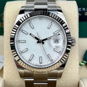 Men Luxury Timeless Classy White Steel Automatic Homage Custom Watch