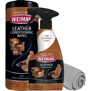 Leather Cleaner & Conditioner Care Kit | Restores Leather Surfaces | Ultra Violet Protectants Help Prevent Cracking or Fading of Leather Furniture, Car Seats, Shoes