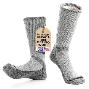 Alpaca & Merino Wool Socks for Hiking, Ski, and Hunting: Cushioned, Moisture-Wicking, Insulated Boot Socks