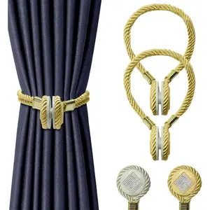 2 Pack Rope Tiebacks| 2026 Style Holdbacks| Accessories Drapes Tie Backs Wall Decoration for Home Bedroom Office| Gold