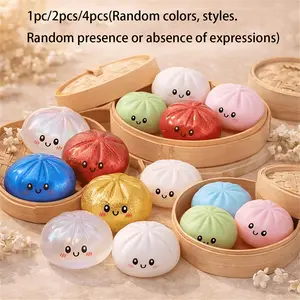 1pc/2pcs/4pcs Dumpling Squishy, 2026 New Bun Squeeze Stress Relief Ball with Box for Stress Relief, Hand Relaxation, Perfect for Halloween, Thanksgiving, Or Christmas Gifts, Item Party Favor