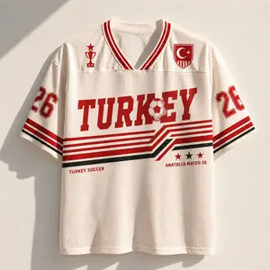 Custom Number Turkey-Inspired Mesh Jersey, Retro Anatolia Sports Shirt, Game Day Fan Outfit, Unisex Festival Top