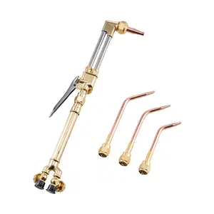 Oxygen Acetylene Torch Kit, Gas Welding Cutting Torch Kit, 14PCS Portable Oxy Acetylene Brazing Set with 177'' Long Twin-Hose, Cutting Nozzle, 3 Welding Tips & Carry Case (without Gas Cylinder)