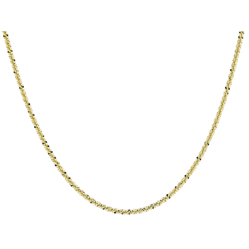 JTV 18K Yellow Gold Over Bronze 2mm Criss Cross 18 Inch Chain