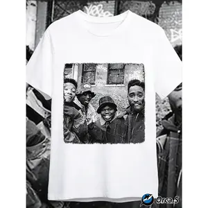 Juice 90old-Juice 90 Men's Street Print T-shirt-black Short-sleeved Round Neck Shirt, Breathable Summer Cotton T-shirt, Retro Comfortable Elastic Fabric.