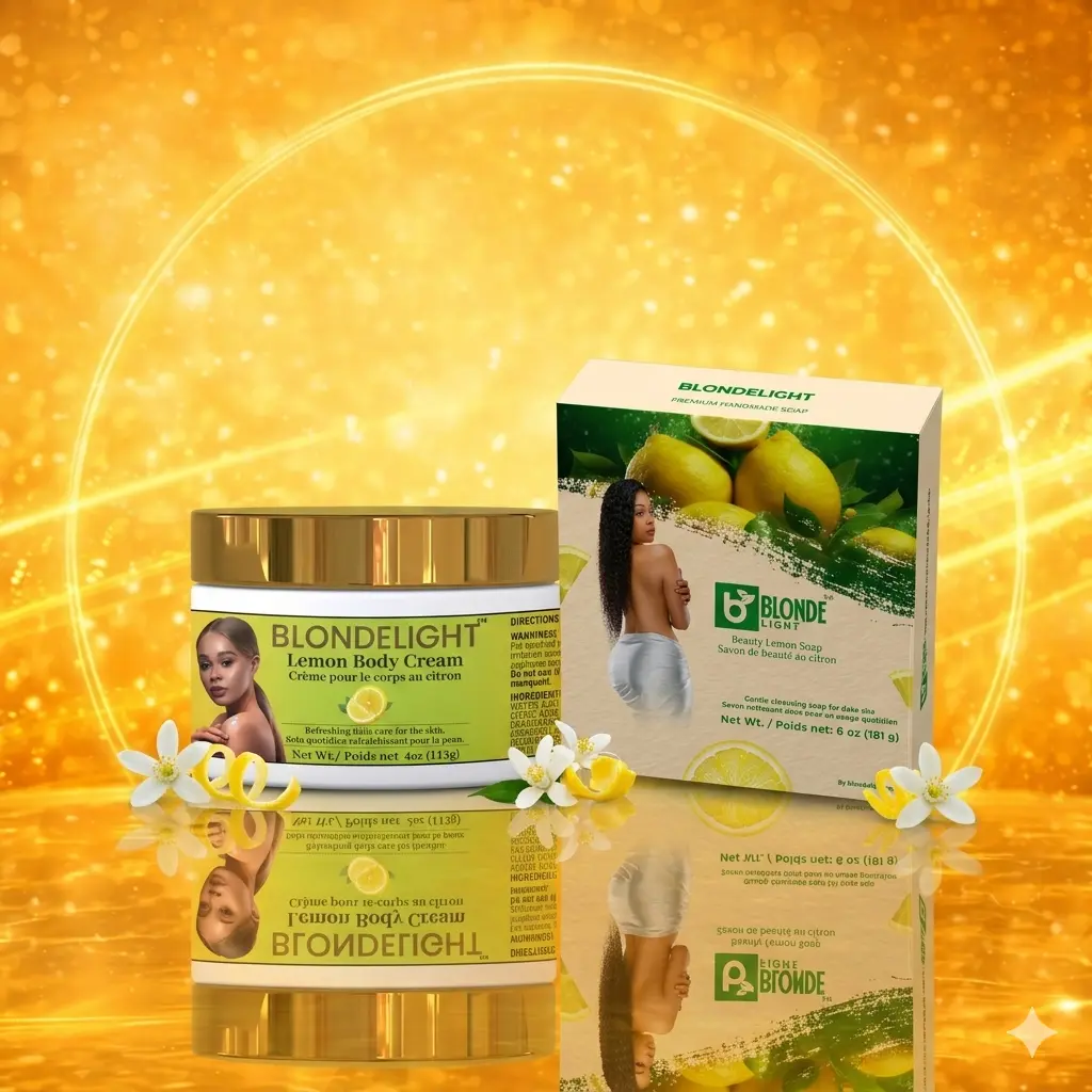 BlondeLight Sets Lemon 2pcs Body Cream 4oz & Soap 6oz, blondedyferdinand, blondesnap, worldcashop usa - Blondenators