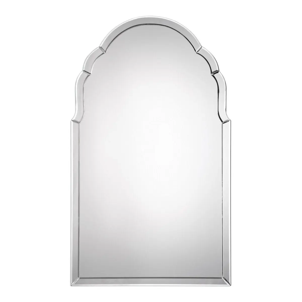 Brayden Frameless Arched Mirror, Wooden Home Decor Mirror with MDF Backing, Decor Piece for Bathroom Use