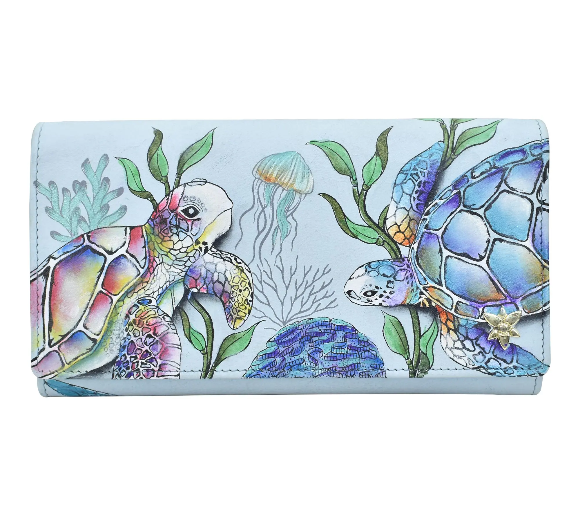 Anushcka Painted Leather Three Fold Wallet
