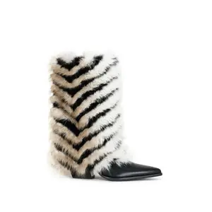 JONETTE-BLACKMULTI FAUX FUR BOOTIE