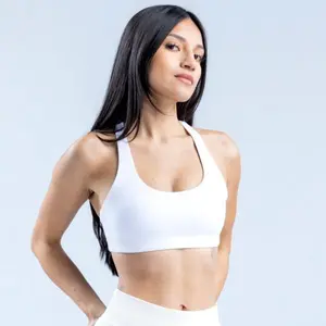 [With Logo] DFYNE Racerback Sports Tank Top, Double-Sided Brushed, Stretch Fabric, Removable Pads, High Support Back-Shaping Gym Yoga Wear