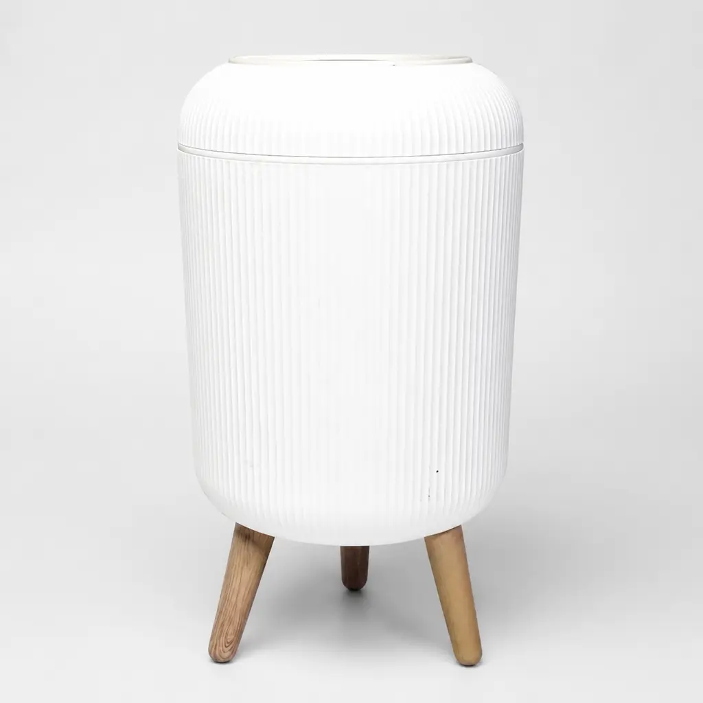 Budget Ribbed Tall Trash Bin | Durable Odor Control Bin For Small Studio Rental Living Rooms Touchless Smart Can with Lid Double Tilt Out Cabinet dual compartment space-saving kitchen accessory Sleek Black Touch-Lid gallon stainless steel kitchen