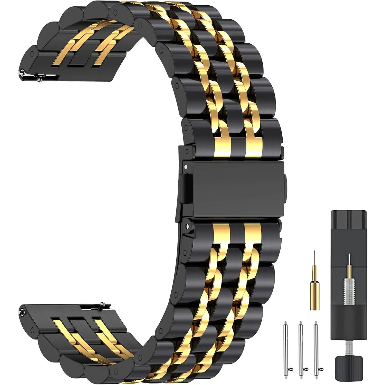 Universal Quick Release Watch Band,18mm 20mm 22mm Stainless Steel Metal Straps for  Galaxy Watch 6/5/4/3, Watch, Watch, Amazfit GTS Replacement Band