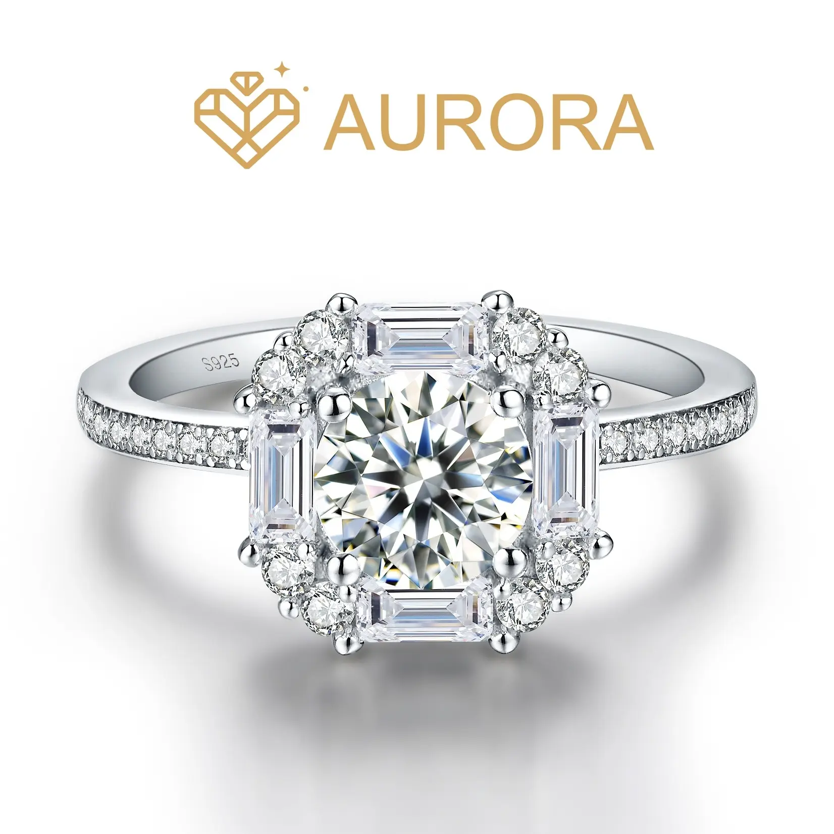 【#06 Ice Sugar】Moissanite ring  925 sterling silver  Engagement Anniversary  Jewelry Synthetic Moissanite