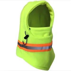 Hi Visibility Reflective Winter Thermal Fleece Balaclava Mask Full Face Mask Neck Cover Windproof for Men & Women, No Holes, Ideal for Cold Weather