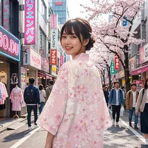 Men's Women's Kimono Cardigan Japanese Cherry Blossom Print Haori Jacket Harajuku Style Asian Fashion Traditional clothing