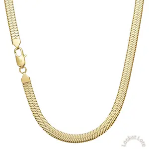 Blade chain necklace, titanium steel necklace, flat snake chain, piece chain, 18K gold necklace, simple geometric necklace, fashionable commuting accessory Mother's Day gift