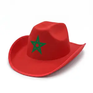 Flag Color Soccer Cowboy Hat, Game Day Novelty Fan Hat, One Size Fits Most