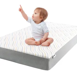 Babelio Cloud 4 USDA Bio Preferred Crib and Toddler Mattress with Soybean Fiber Mattress Cover, 52"x27"x5"