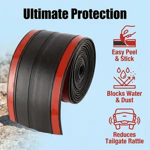 Car Tailgate Gap Cover Universal Black Rubber Seal for Pickup Trucks Durable Weatherproof Flexible Trunk Gap Molding All Season Protection