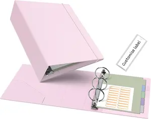 Leather Mini Binder  Hardcover 2 Inch Rings, Professional Small 3 Ring Binders Organizer Suitable for 5.5" x 8.5" Documents, Binder Dividers with Tabs,