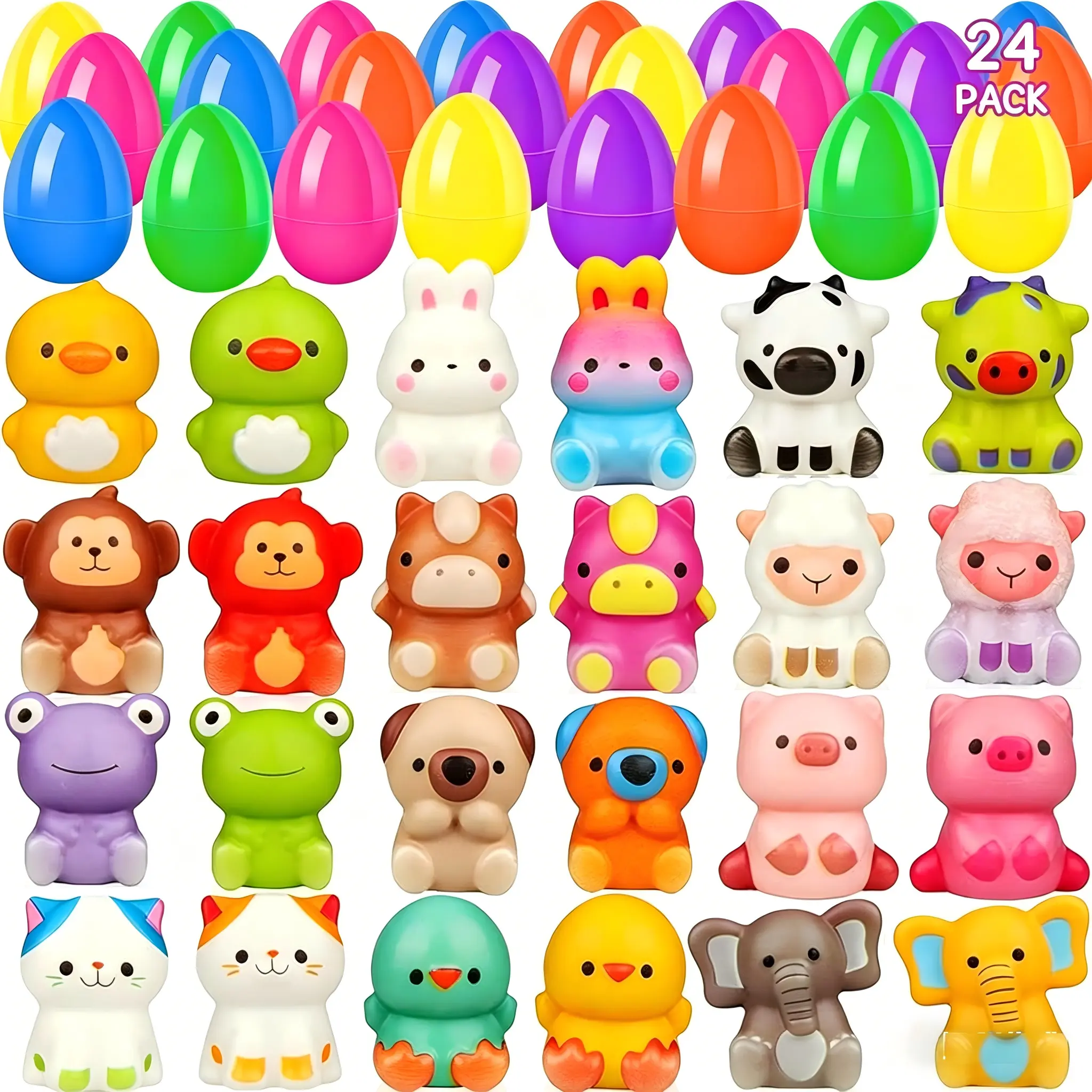 24 pcs slow-rebound animal toys
