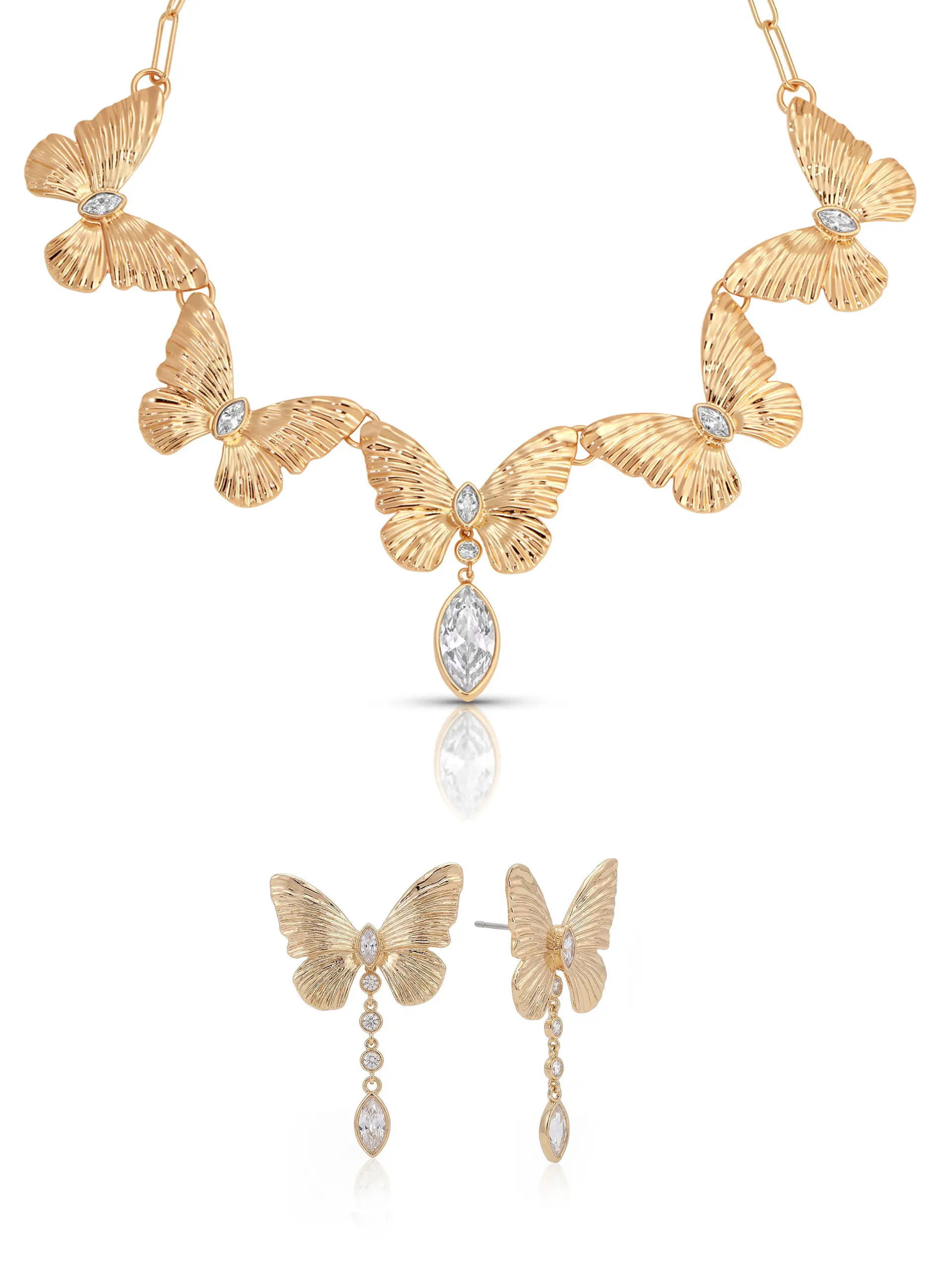 Duo Butterfly Set - Choker & Earring