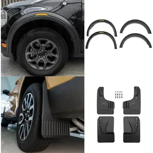 Mud Flaps Bundle with 2022 2023 2024 2025 Ford Maverick Fender Flares Front & Rear No Drilling 4PCS Mud Guards Fender Trim All Weather Protection 2024 Maverick Accessories