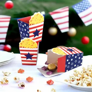 Popcorn Candy Boxes, 20PCS Foldable Treat Boxes for Party Favors, Candy, Snacks & Independence Day Decorations