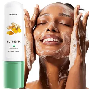 ROZINO Turmeric Collagen Bubble Mask 100g Self Foaming Deep Cleansing Treatment Brightens Dull Skin Reduces Redness And Minimizes Pores Moisturizes And Nourishes For Smooth Radiant Complexion 5 Minute Foaming Action