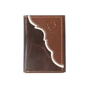 Ariat Men’s Real Leather Trifold Wallet - 2-Tone, Multiple Slots, Ariat Shield Design (A3547808) - Men's Accessories, Ideal Gift for Boyfriend