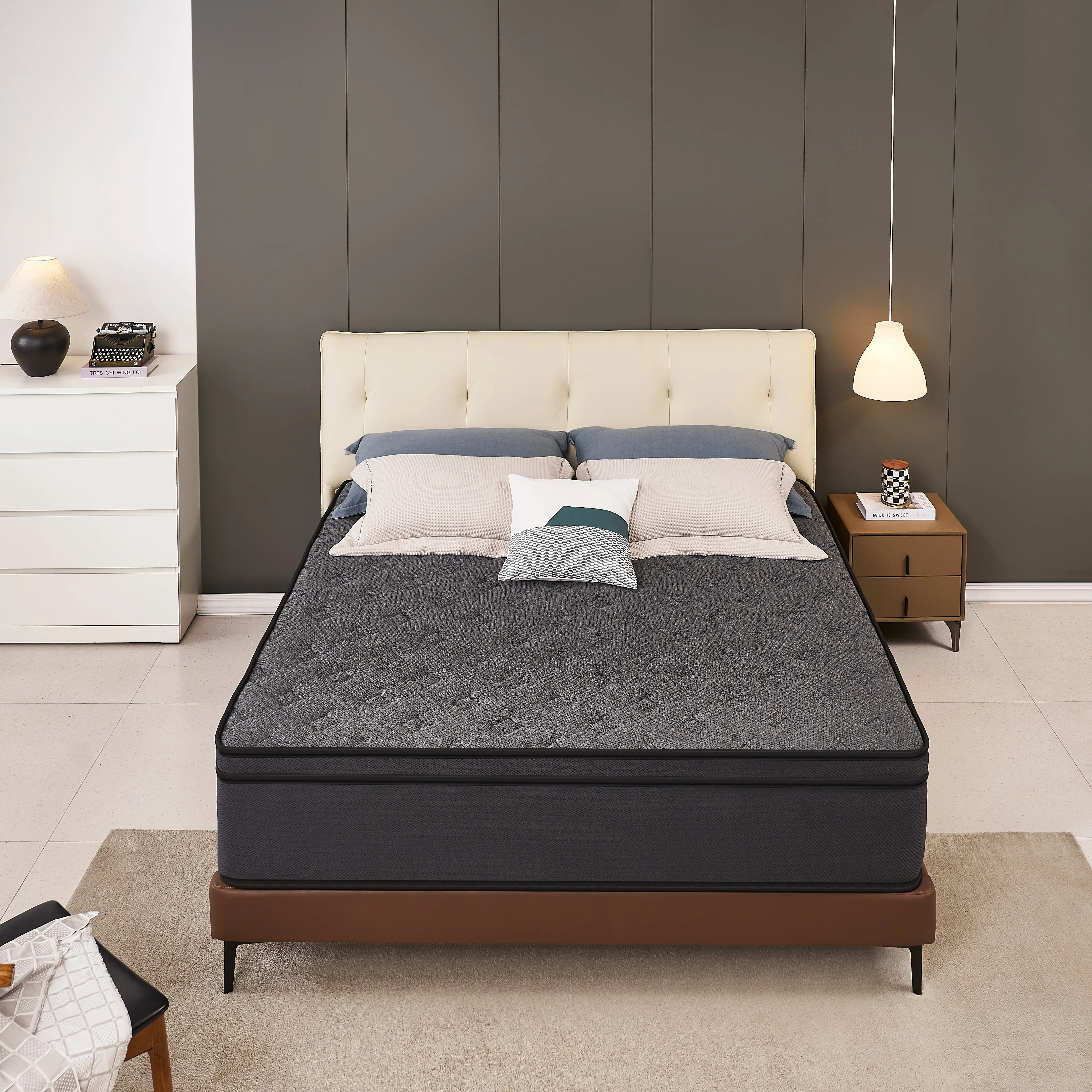 MRH 12-inch Twin Full Queen king Mattress PocketMedium Firm Hybid Mattresses In A BIsolation Cool SleepAnd PressureSpring For MotionRelief,CertiPUR-US