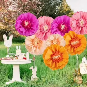 8Pcs Large Paper Decorative Flower Set, Multifunctional Party Decorations, Mixed Colors for Weddings, Bridal Party, Mother's Day, Father's Day, Valentine's Day, Birthday, Men's Party, Ornaments