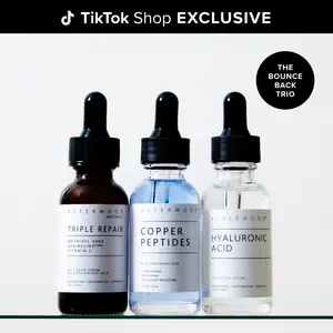 Asterwood Bounce Back Trio | Copper Peptides Serum + Hyaluronic Acid Serum + Triple Repair Serum | Anti-Aging, Hydrating, Restoring, Collagen Boosting & Brightening Bundle