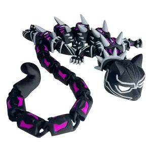 Black Panther Articulated Fidget – Flexible Sensory Desk Piece – 3D Printed