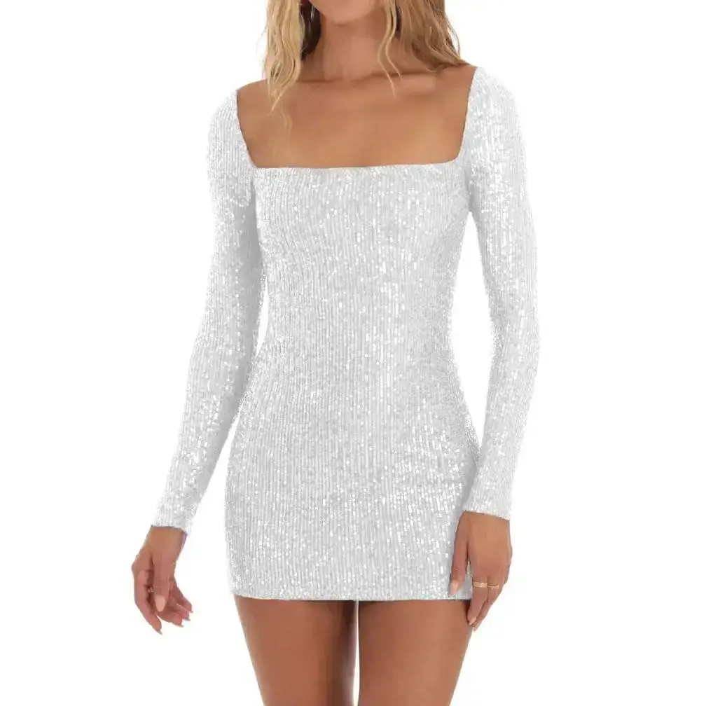 Sequin Splendor: The Long Sleeve Mini Dress That Sparkles Like Starlight |  Marvis - TikTok Shop
