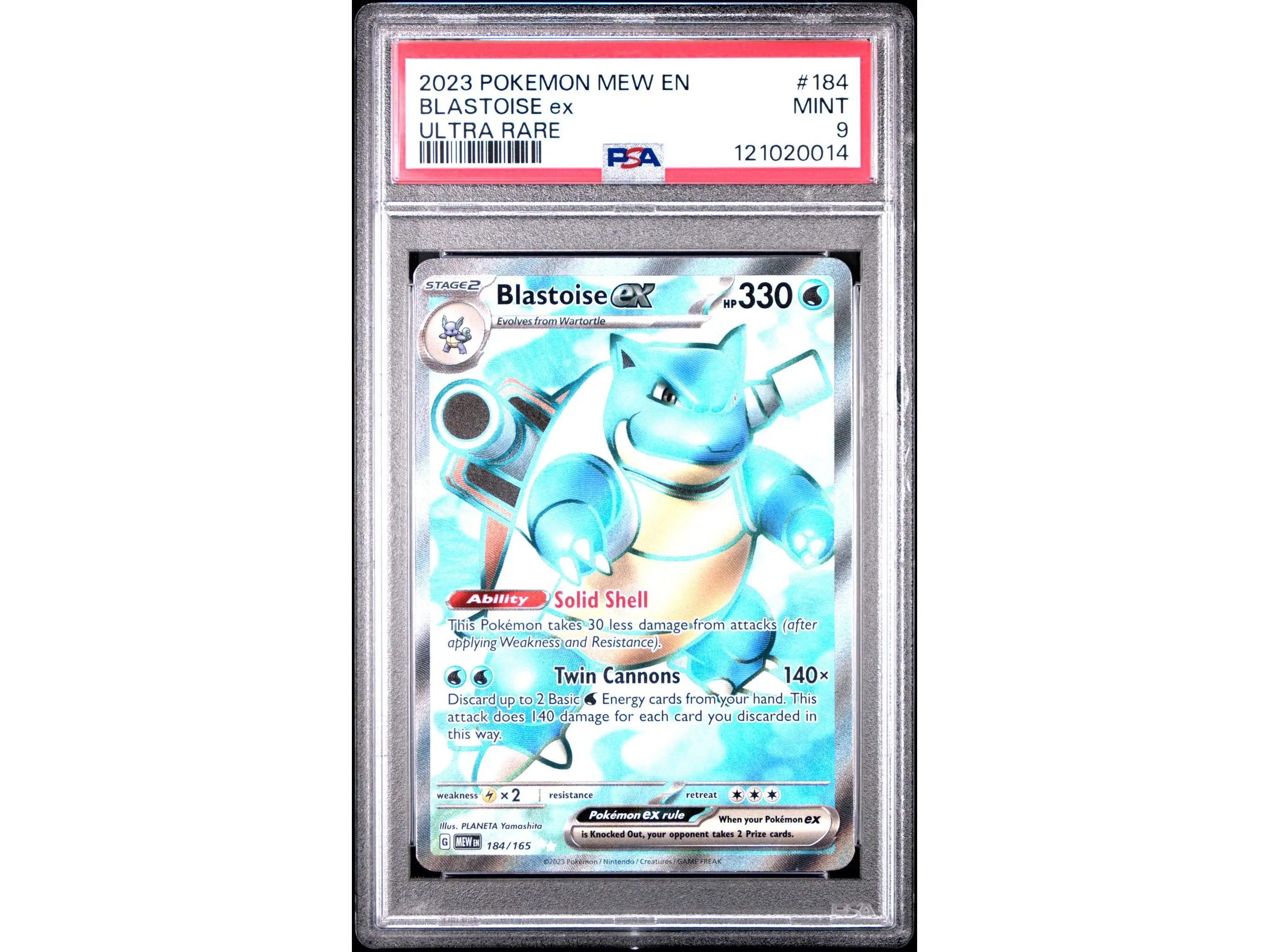 2023 Pokemon Scarlet and Violet 151 Ultra Rare Blastoise Ex #184 PSA 9