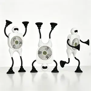 Rechargeable Suction Cup Fan Adjustable Stick on Fan for Wall, Detachable Battery Operated Bathroom Fan Cordless for Mirror Kitchen Car Desk Cruise Camper Fun Gifts for Kids