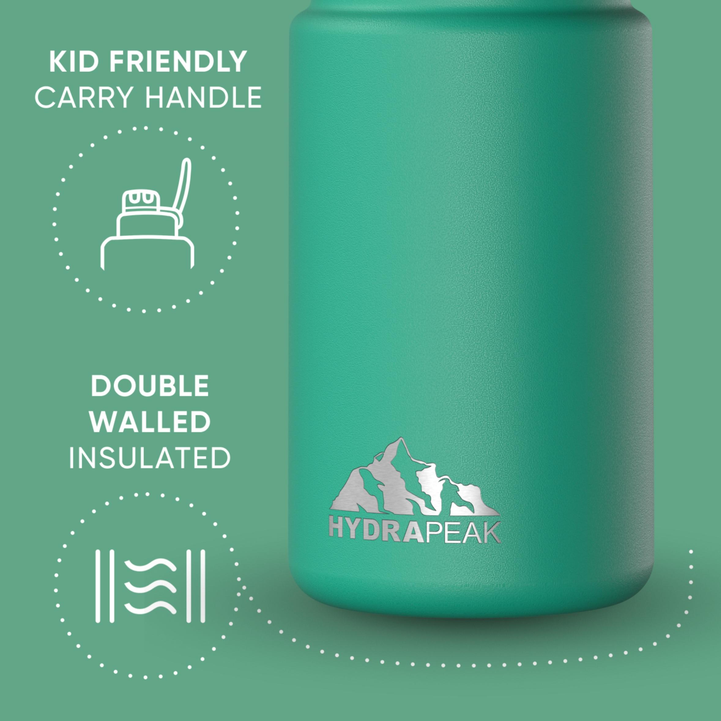 Mini 14oz Water Bottle with Straw Lid, Stainless Steel Double Wall Insulated Water Bottle | Leak-Proof and Spill-Proof 24 Hours Cold