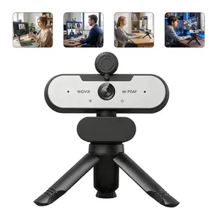 WIDVIX 4K PDAF Webcam for PC 4K Ultra HD Webcam with Autofocus, 110° Wide Angle Lens, Noise Cancelling Mic, Auto Low-Light Correction, Privacy Cover, Tripod Included, Plug & Play USB, for Zoom, Skype, Teams, Facetime, Online Teaching